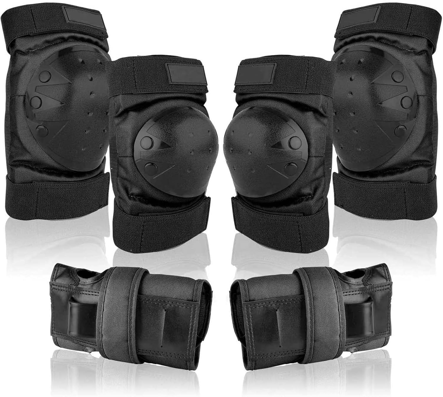Set di Indumenti Protettivi per Pattini Kee Pads Gomitiere Protezioni per Polsi per Bambini Tees Skateboard per Adulti Ciclismo Ciclismo Bicicletta Scooter Pattinaggio Rollerb, Black, M (26-50kg)