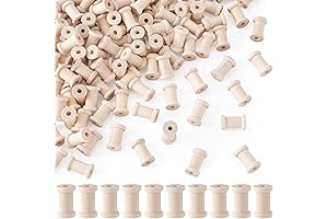 100-Pack 1-Inch Empty Wooden Spools for Crafts and Education