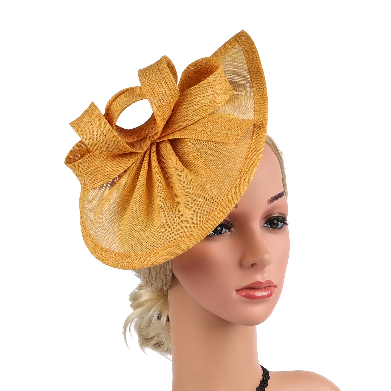 Bridal Fascinator Hair Clip Wedding Party hat Church Head wear Tea Hat with Clip Headband Accessories for Women