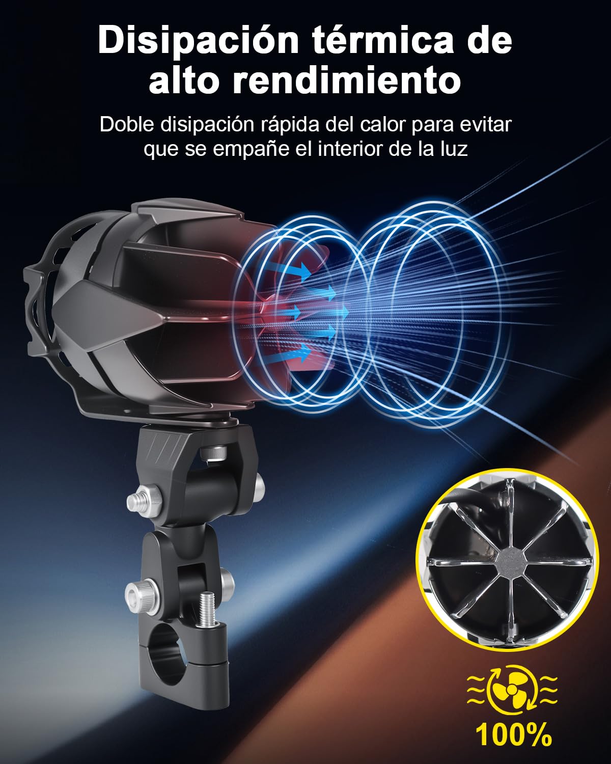 Dinfu 40W LED faros adicionales para motocicleta 9v-60v 4000LM faros antiniebla LED redondos con mazo de cables, interruptor y soporte IP68 focos para ATV SUV moto todoterreno 4x4 camioneta