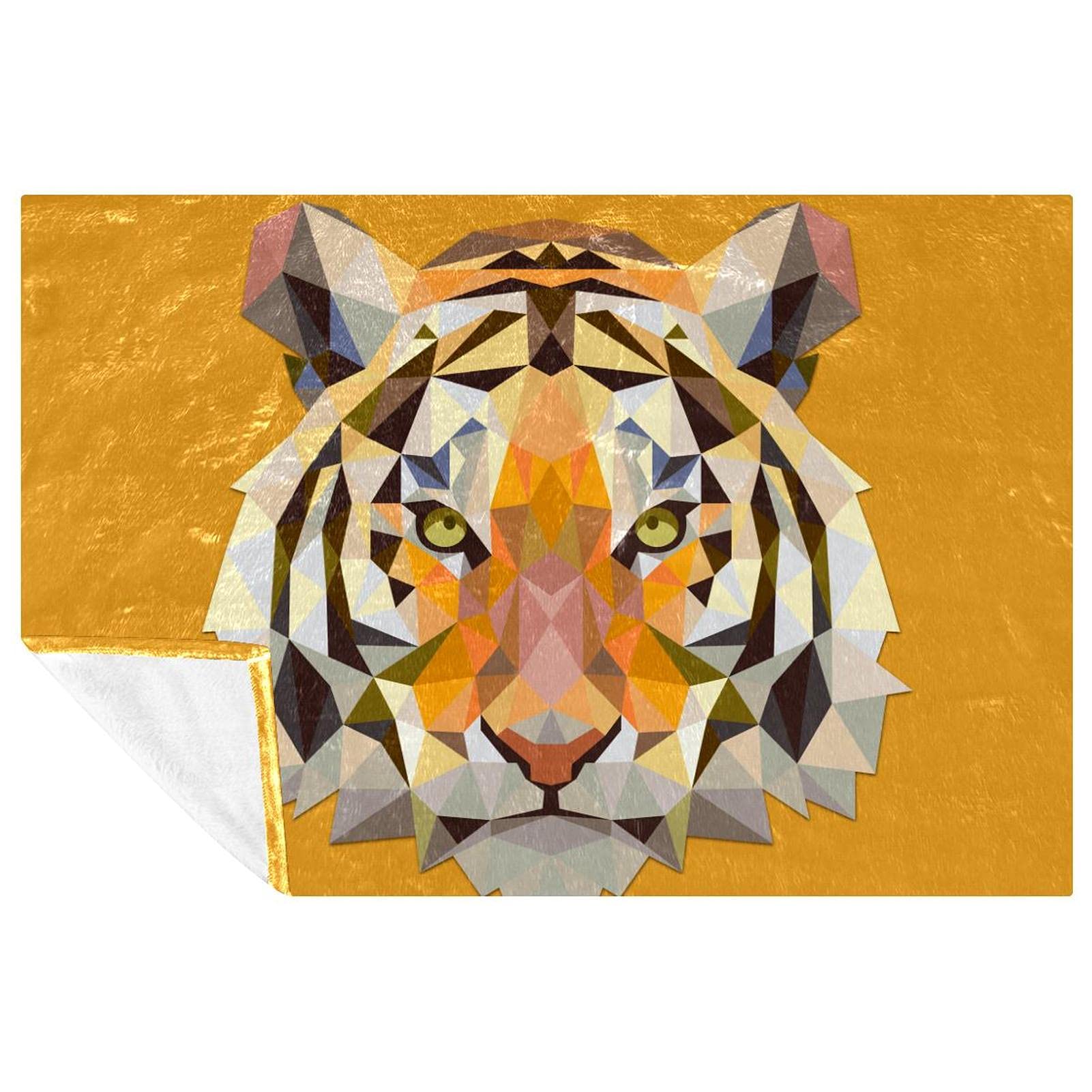 Couverture tigre 150x100 cm douce et chaude pour lit et canapé
