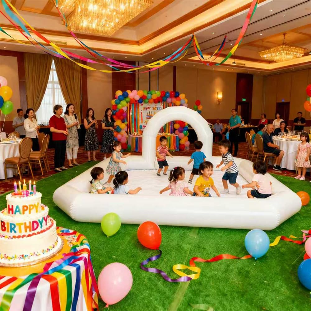 Jain Inflatable Bumper Car Track for Kids, 16.5FT x 16.5FT Outdoor Playground Toy with Safety Fence, Perfect for Backyard Parties & Events, Racing