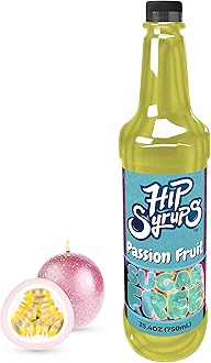 Hip Syrups - Passion Fruit Sugar Free Syrup Designed for Water Flavor, Bubble Tea, Boba Tea, Cocktails, Passion Fruit Flavoring, Water Enhancer, Drink Mix for Ice Tea, Lemonade & More, Zero Calorie Flavoring, Keto Friendly, Sugar Free