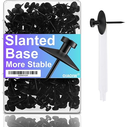 50pcs Black Thumb Tacks - Heavy Duty Double Headed Metal Wall Tacks