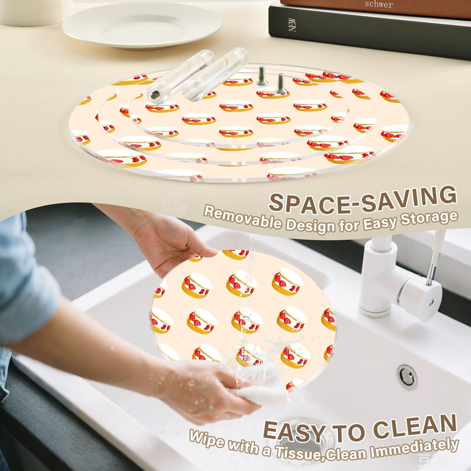 Cake 3 Tier Acrylic Cupcake Stand, Cupcake Stand for 34 Cupcakes for Weddings, Christmas,Holidays,Parties,Birthday,Printed Cupcake Tower 23300263