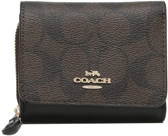 Coach 7331 IMAA8 Trifold Wallet Outlet Signature Mini Wallet Brown Women's