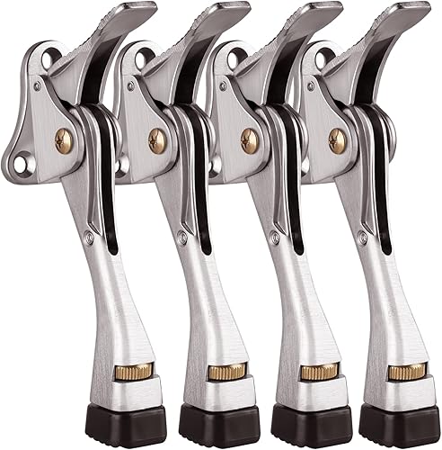 Gotega Tope de puerta 4 paquetes de tope de puerta con altura ajustable de un toque y punta de goma de 4 pulgadas topes de puerta