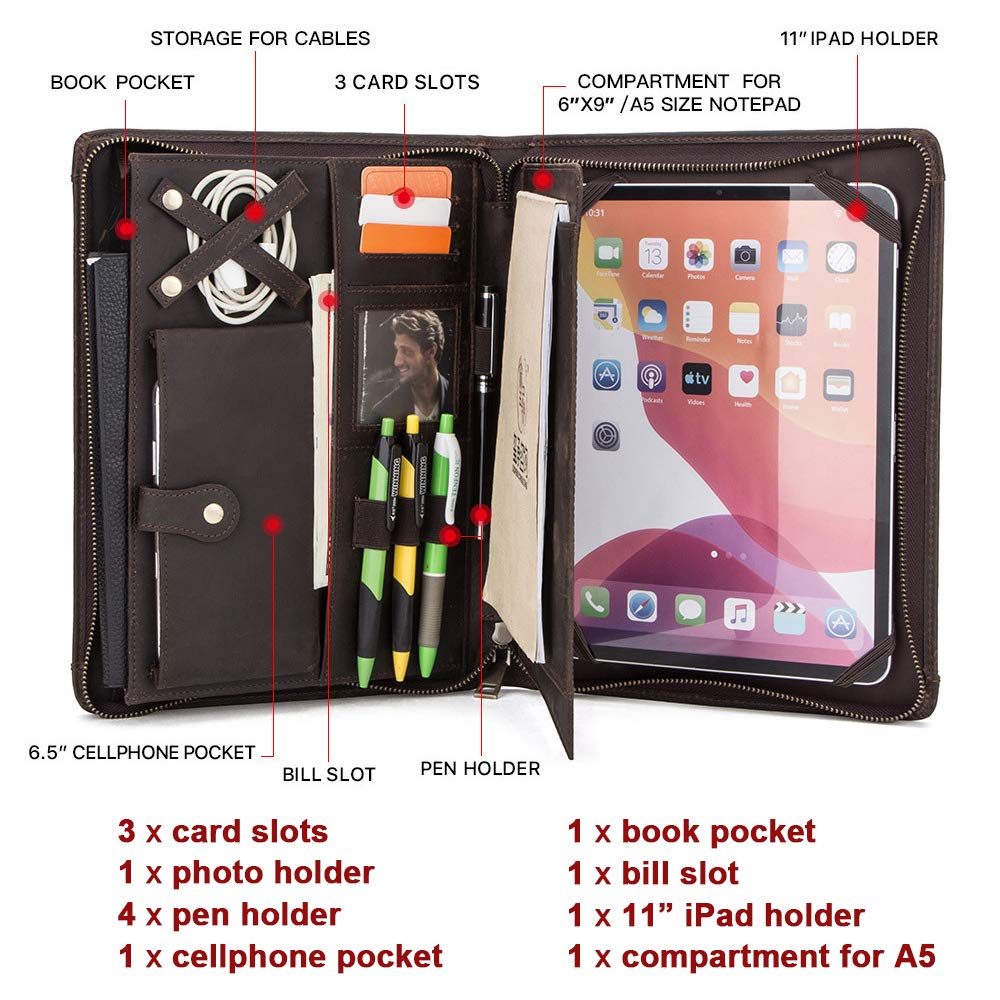 Amazon.com: Leather Portfolio Padfolio for ipad Pro 11