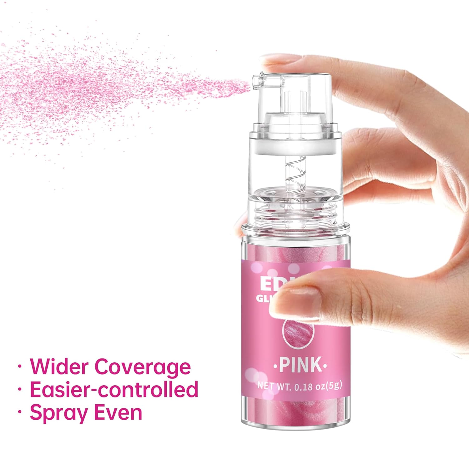 Edible Glitter Spray Set - 12 Colors Food Grade Cake Glitter, Metallic Shimmer Powder Spray for Cookies, Cupcakes, Chocolate, Strawberries & Drinks, 0.18 oz(5g)/Bottle