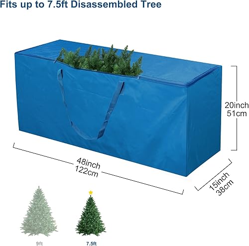 Miniatura 2 de Bolsa de almacenamiento para árbol de Navidad, almacena un árbol de Navidad artificial de 7.5 pies con asas de transporte y doble cremallera,