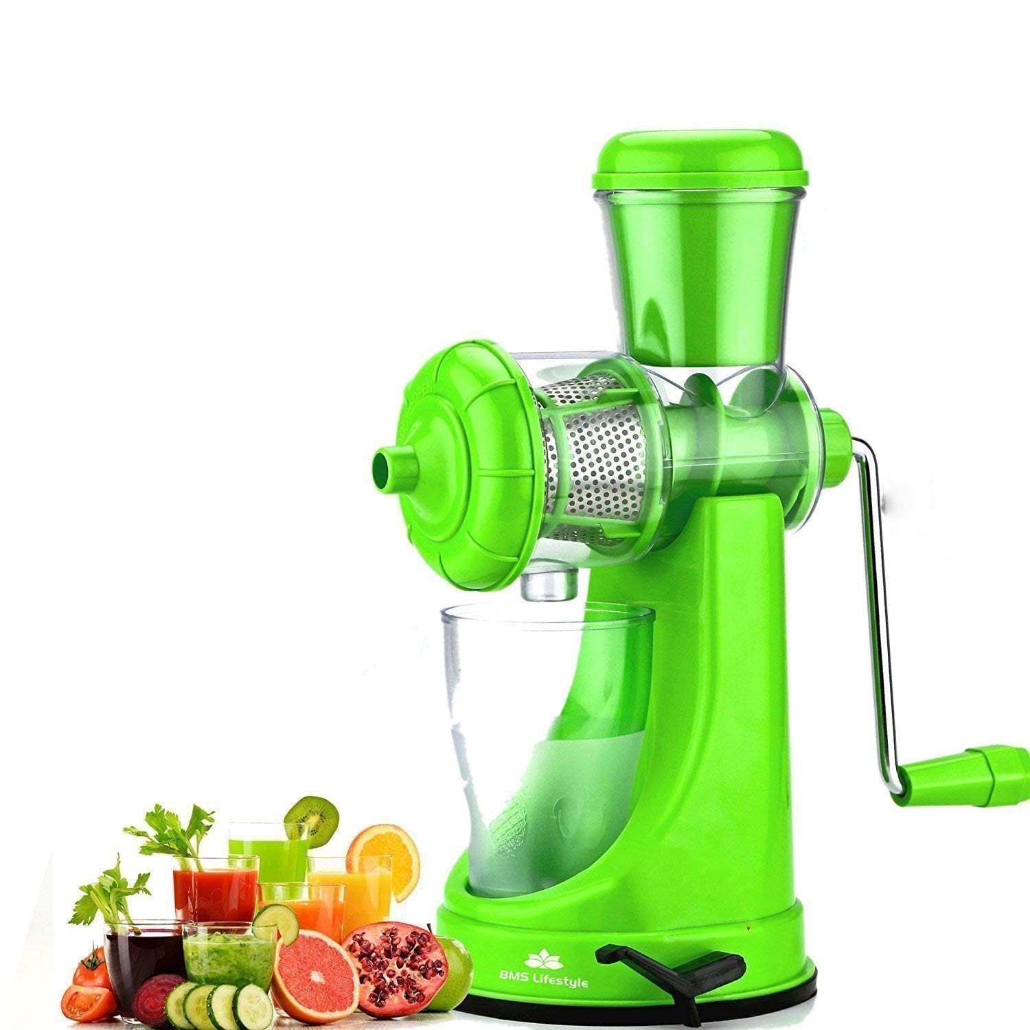 Exacq Hand Juicer For Carrot,Fruits And Vegtables With Steel Handle,Vacuum Locking System,Shake,Smoothies,travel Juicer, Orange juicer, Manual Juicer For Fruits (Juicer) (Juicer)