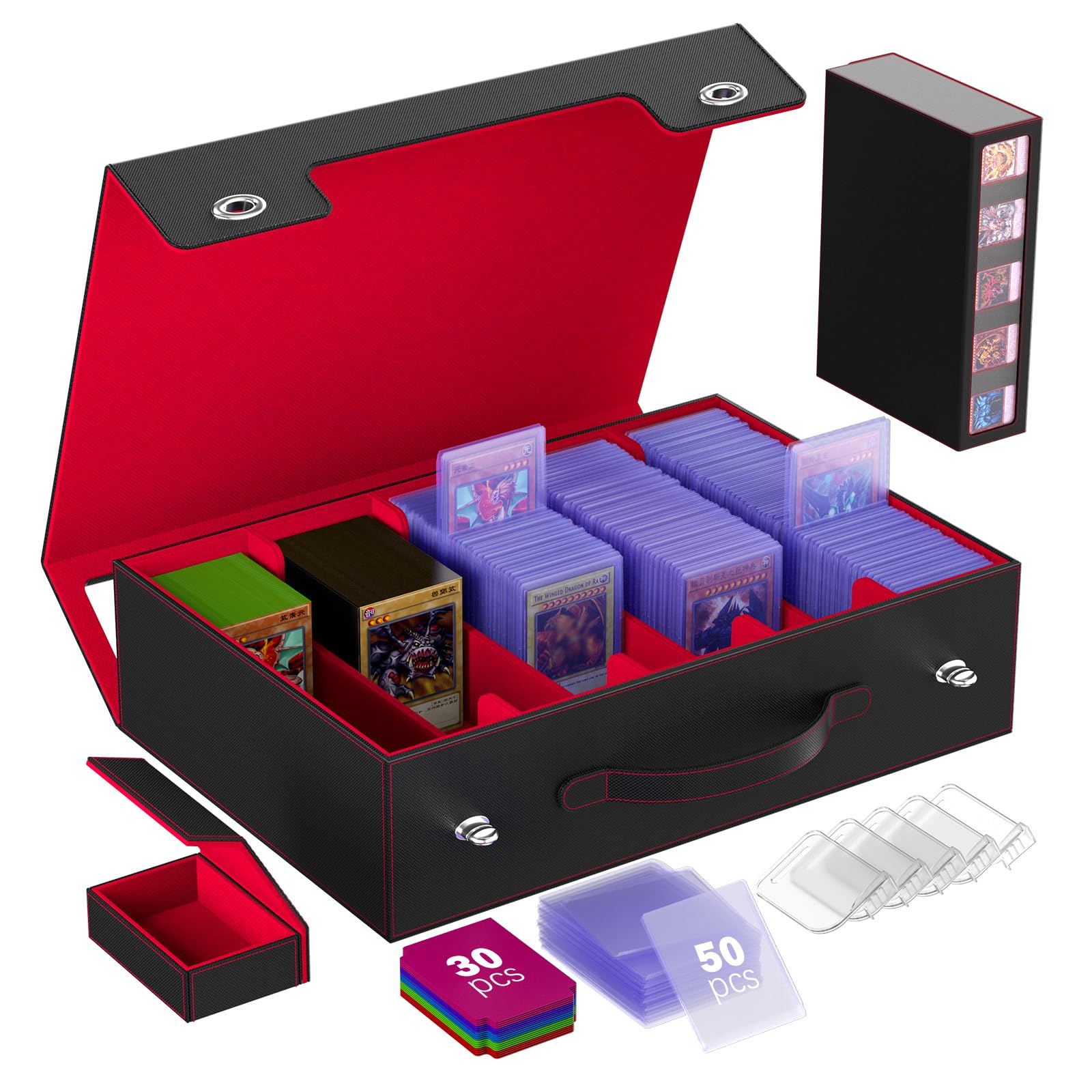 Gomyrod 5 Row 800+ Trading Card Storage Box with Commander Display