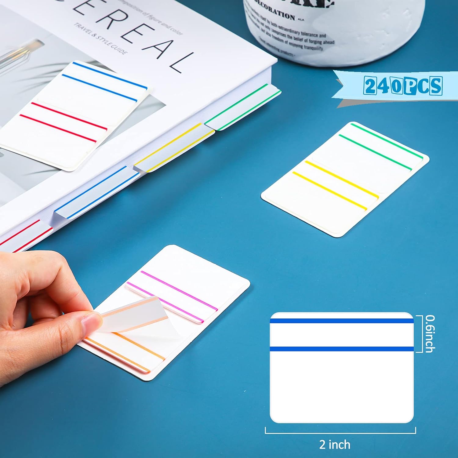 KICNIC File Index Tabs 1 Inch Sticky Flags 480 Pcs, 480 Pcs - View #4