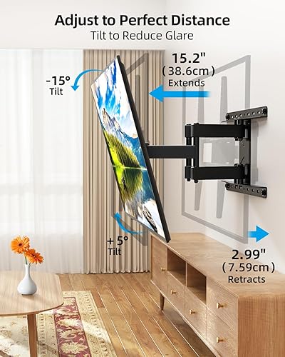 Miniatura 2 de HOME VISION Soporte de pared para TV de 26 a 70 pulgadas de hasta 132 libras, movimiento completo tiene giro suave, inclinación y extensión