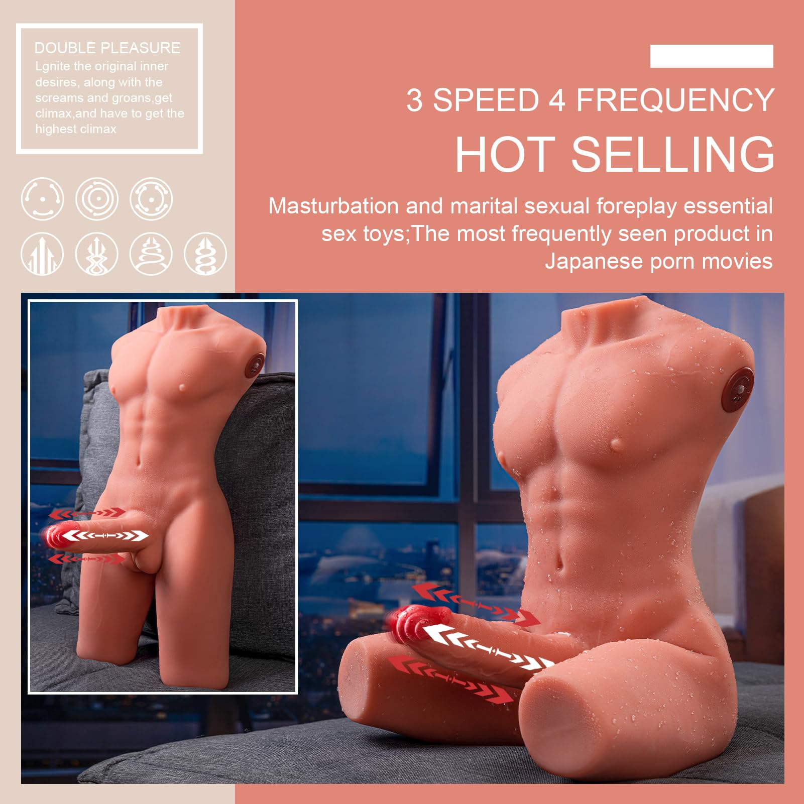 Amazon.com: Male Sex Doll for Women with Strong Thrusting Dildo Realistic  Muscle Torso Love Doll with 3D Tight Anal Channel & Built-in Skeleton  Female Masturbator Soft Big Butt Sex Toy for Her