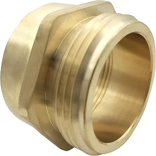SpringSpray 1-1/2" NPT Female x 1-1/2" NST (NH) Male Brass Hexagonal Nipple Fitting Fire Equipment Hex Nipple Fire Hose Adapter