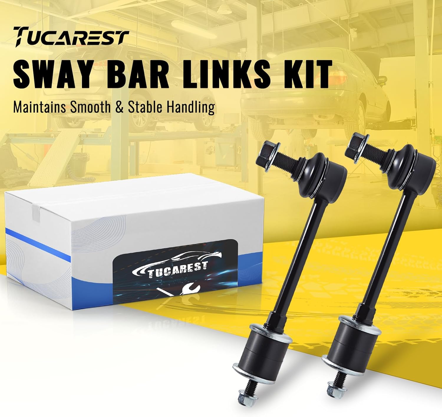TUCAREST Rear Sway Bar Stabilizer Link 2Pcs K80469 (Not Fit Dynamic Suspension) Compatible With 2003-2009 Le-xus GX470 /2003-2020 To-yota 4Runner,2007-2014 FJ Cruiser [# 4883060030 9094802126]