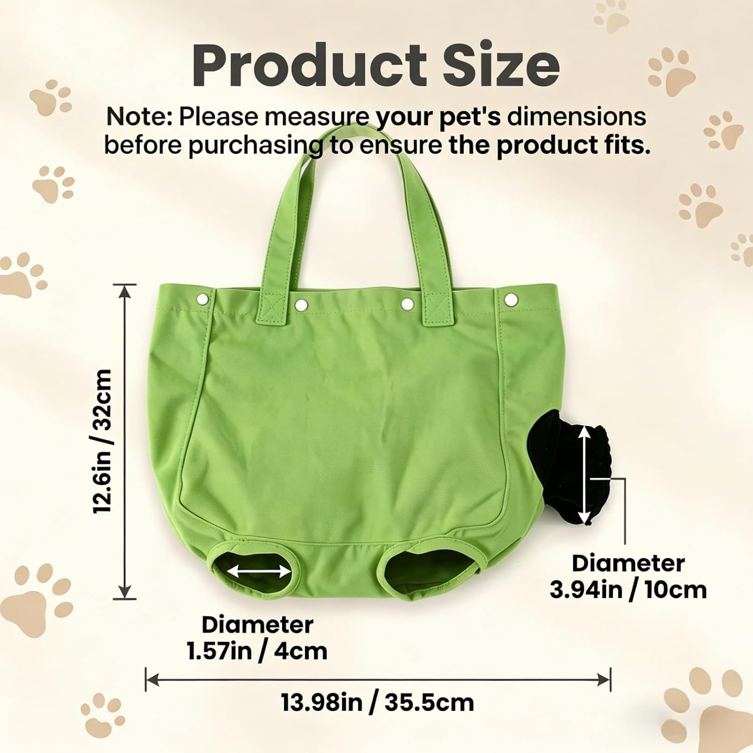 Cat Carrier Bag, Soft Pet Canvas Shoulder Carrying Pouch Hand Free Kitten Backpack with Holes for 5-11 lbs Small Dogs, Cats, and Pets Outdoor Travel, Green
