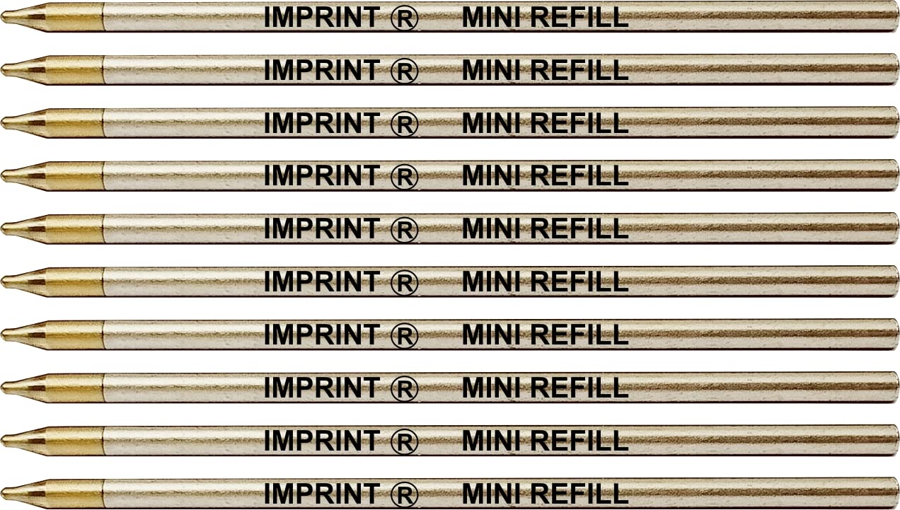 Mini Ballpoint Pen Refills. Set of 10 Pcs Black Ink 0.6mm Point