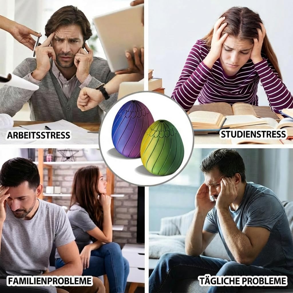 Pack of 2 Twisty Fidget Egg, 3D Printed Slippery Egg Fidgets, Twisty Fidget Eggs, 3D Printed Slippery Fidget Egg, Easter Egg Toy, Rotating Fidget Puzzle Toy for Stress Relief for Children (B)