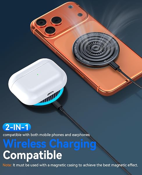 Wireless Charger 2Pack 15W Magnetic Wireless Charger Fast Charging Pad with 6ft USB-C to C Cable & USB-A to C Adapter for iPhone 17/16/15/14/13/12 Series & AirPods 3/2/Pro2(Strong Magnet Technology) - 3