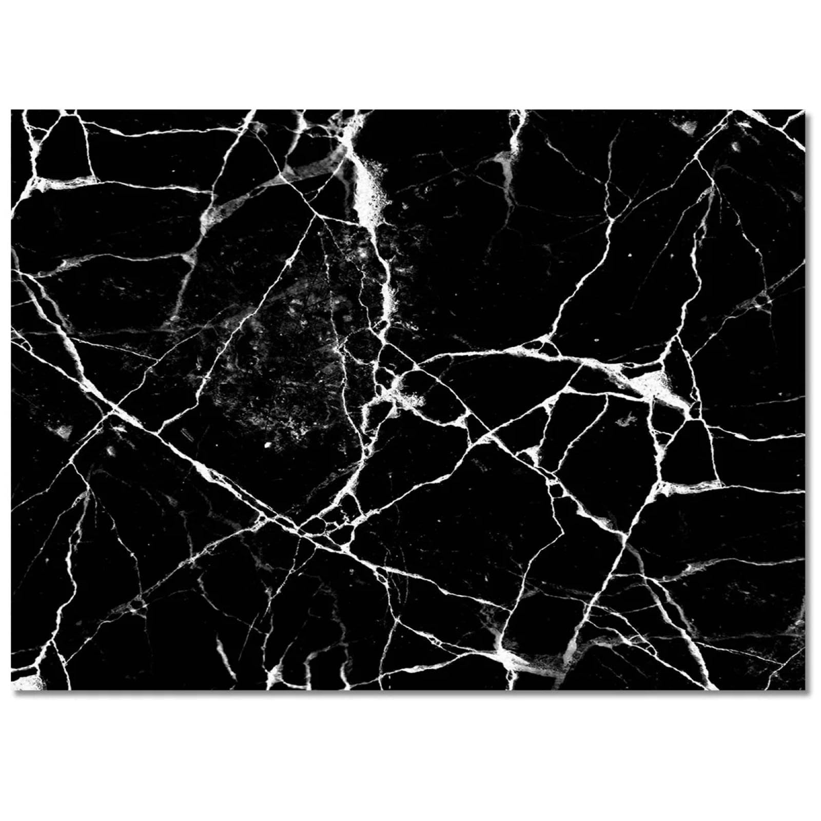 Tapis de Sol en marbre Noir craquelé Blanc, pour Salon, Chambre d'enfant, Chambre à Coucher, Chevet, Porte de Cuisine, 40x60cm