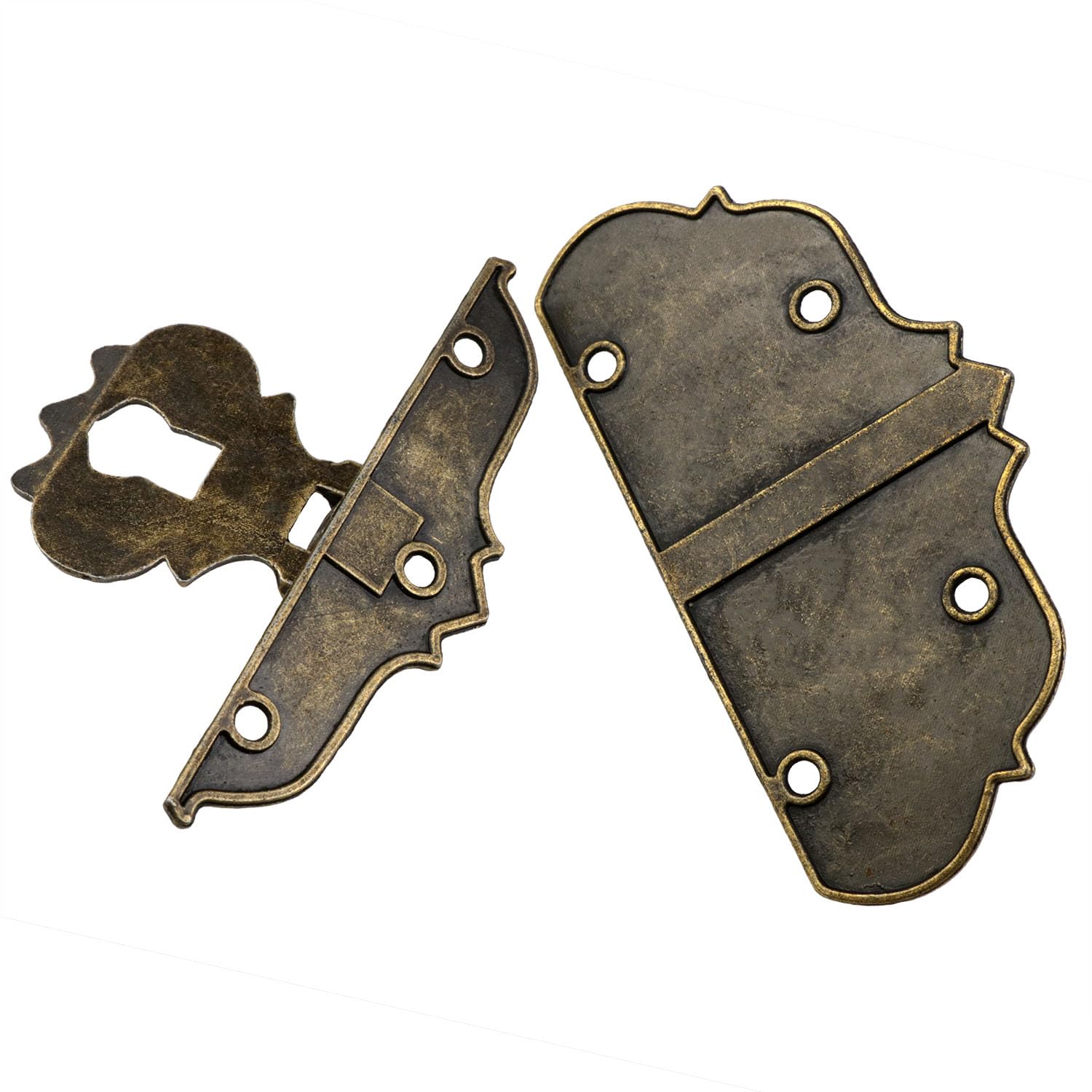 Antique Brass Hasp Clasp & Padlock Set - Decorative Vintage Latch For Jewelry Boxes, Furniture, Crafts