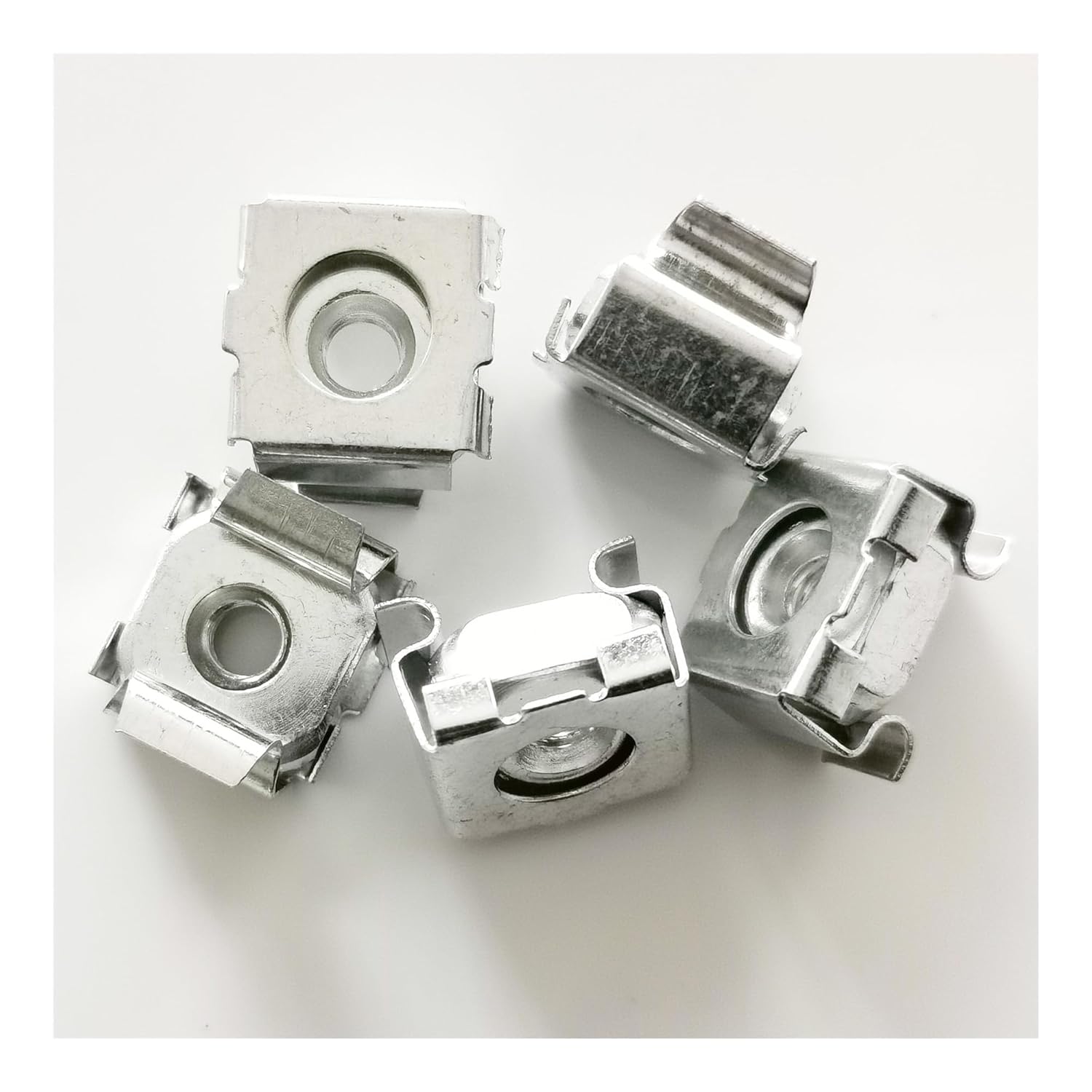 10-200pcs M4 M5 M6 M8 M10 White Zinc Plated Clip for Cabinet Zn Plating Floating Cagenut Cage Nut(M4-200 pcs)