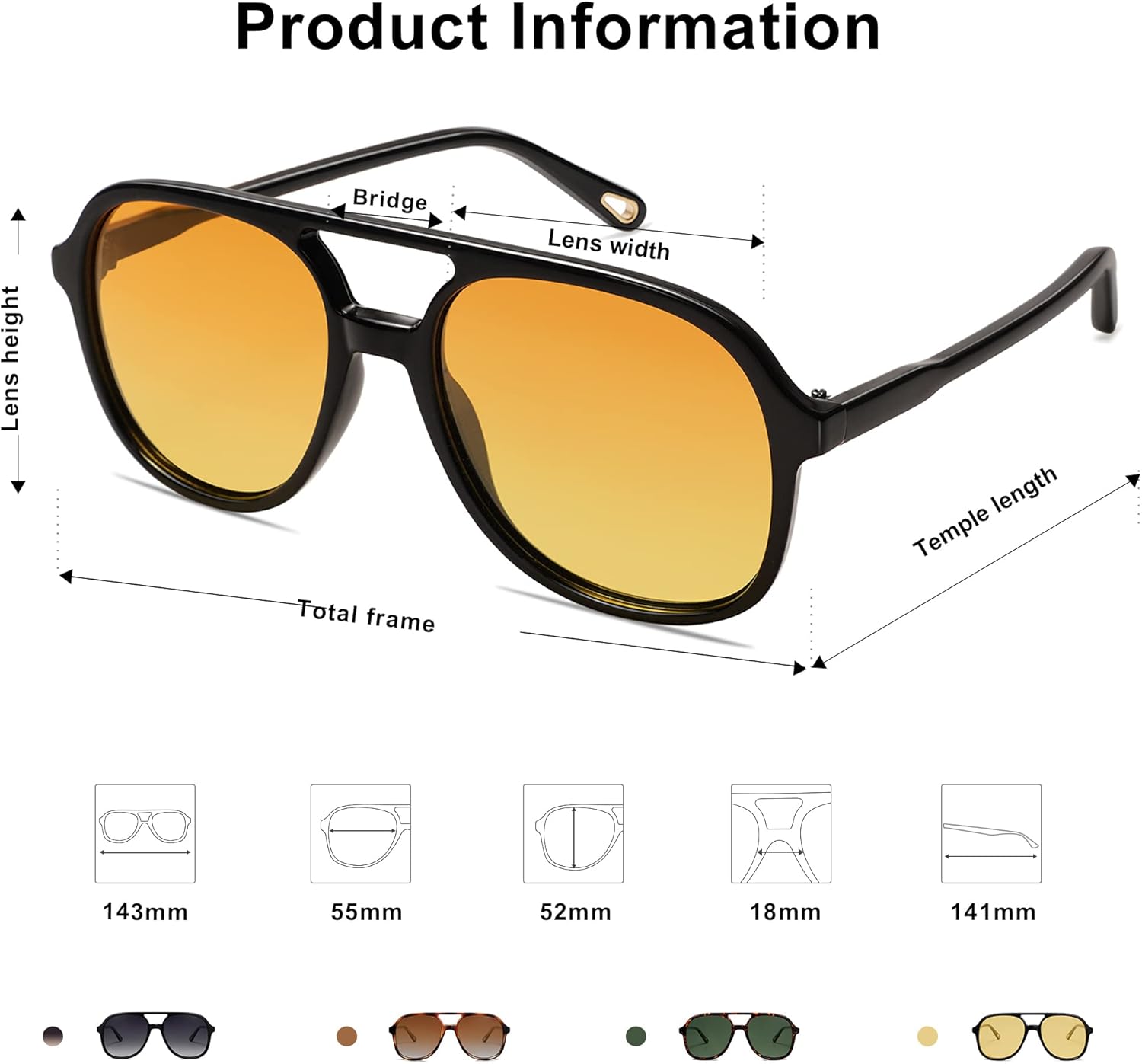 SOJOS Retro Polarized Aviator Sunglasses Womens Mens Classic 70s 80s Vintage Trendy Square Aviators SJ2174 - Image 5