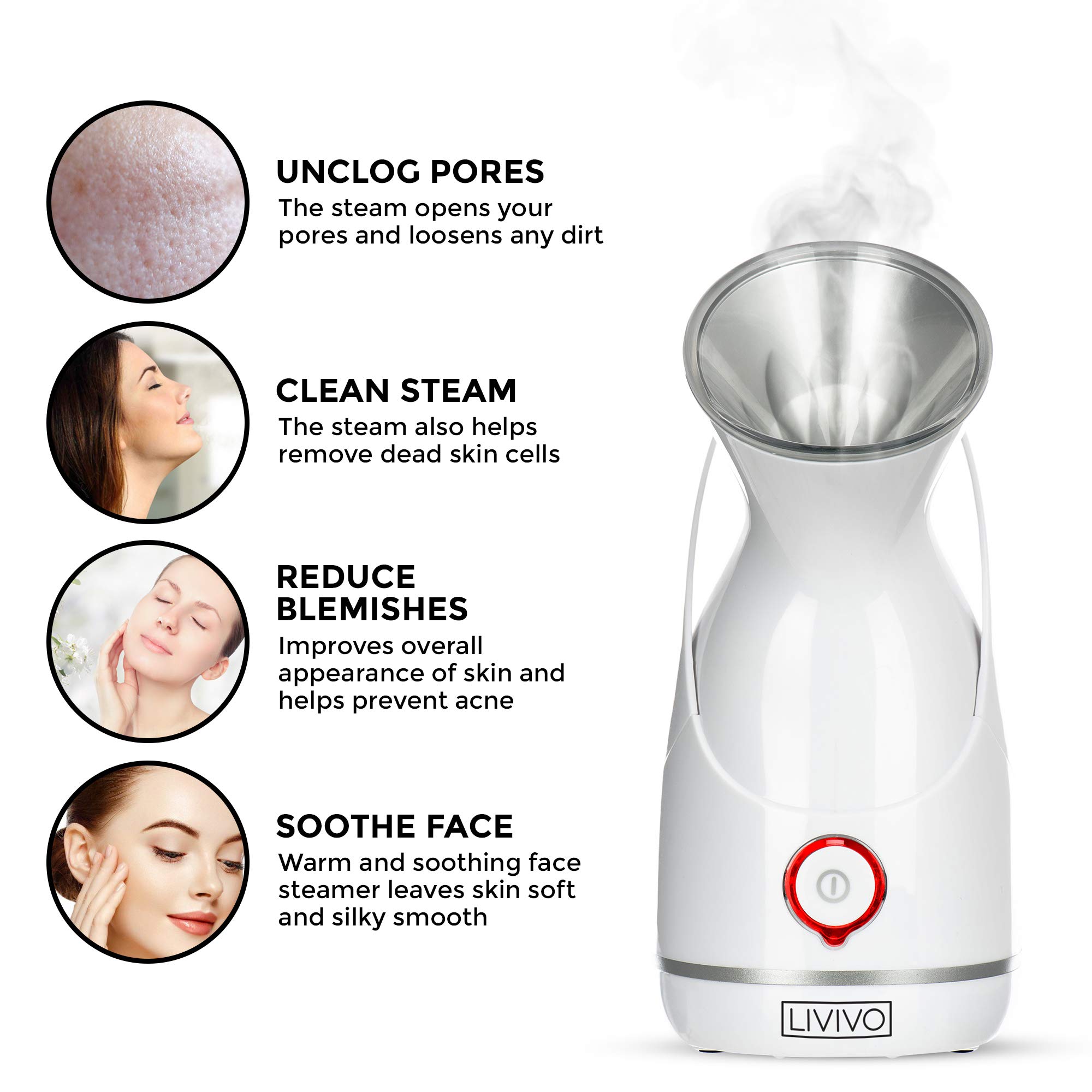 LIVIVO Facial Face Spa Steamer Inhaler With Integrated UltraViolet UV