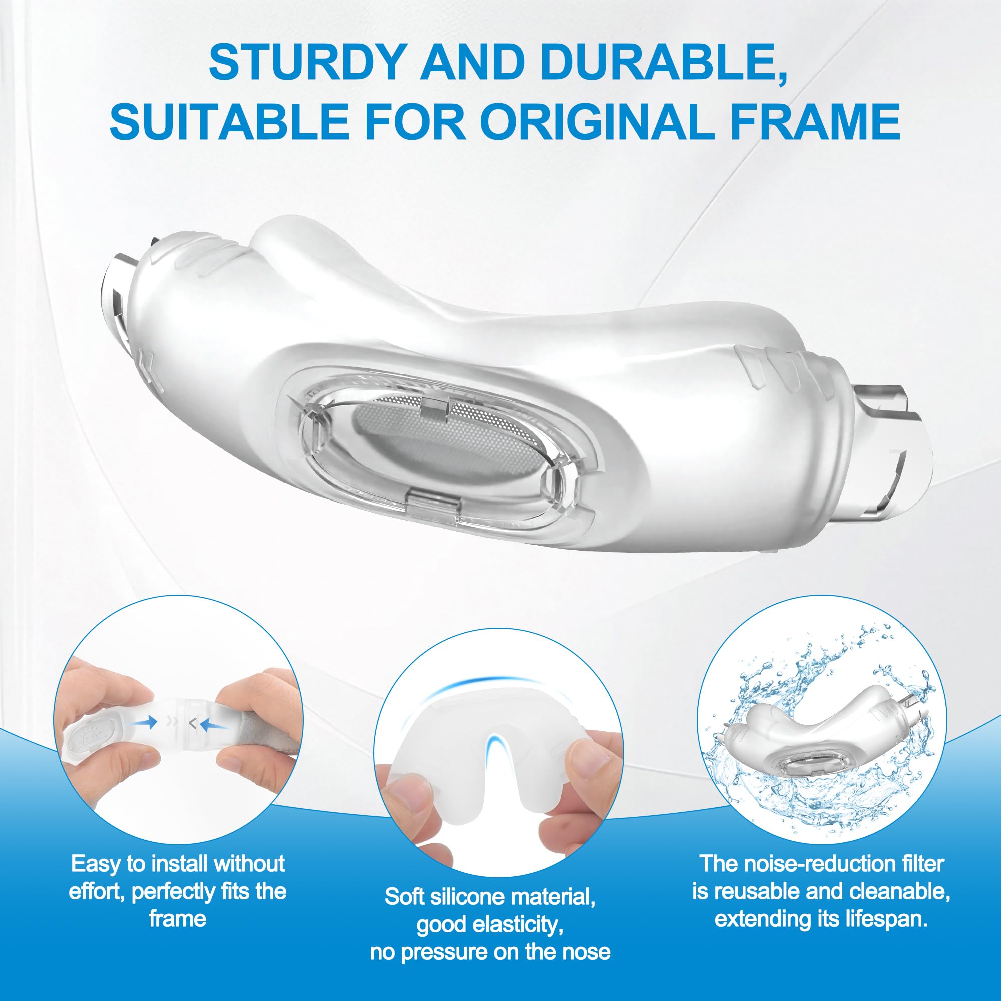 Máscara nasal para Airfit N30i Máscaras nasales de alto rendimiento compatibles con AirTouch N30i Almohadilla de silicona más suave y silenciosa Almohadilla de repuesto para CPAP W-2 Pack