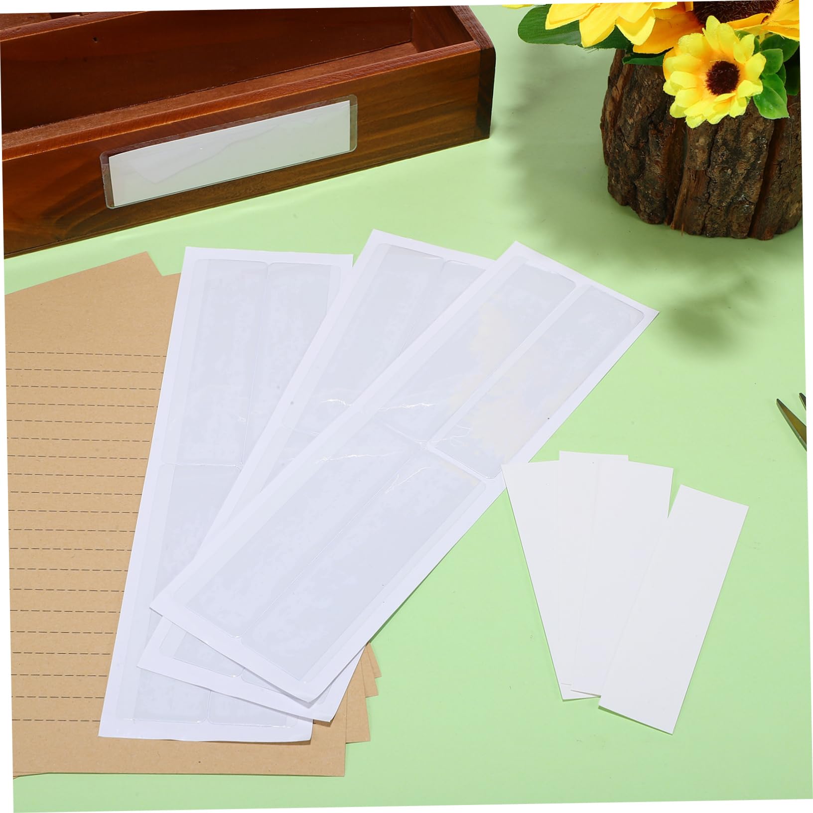 TEHAUX 3sätze Selbstklebende Etikettenhalter Mit Papier-einsätzen Transparent Für Archivierung Und Organisation Und Ordnern