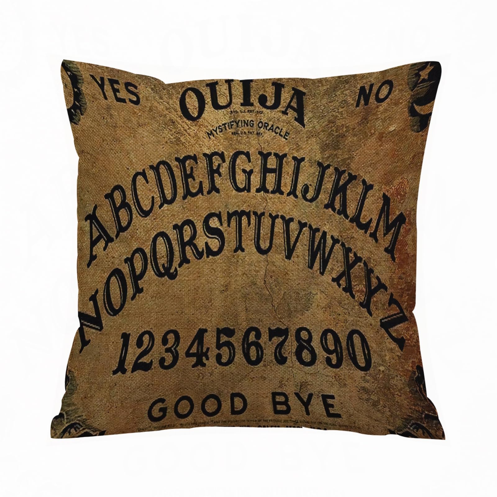 Errtu Planchette Of Ouija Board On Wooden Texture. - A8 Throw Pillow Case Pillowcase Square Printed Cushion Cover For Living Room Sofa Couch Bed Car,Planchette Of Ouija Board On Wooden Texture. P With Game Of Ghosts. Halloween Play With Cal,16X16 In