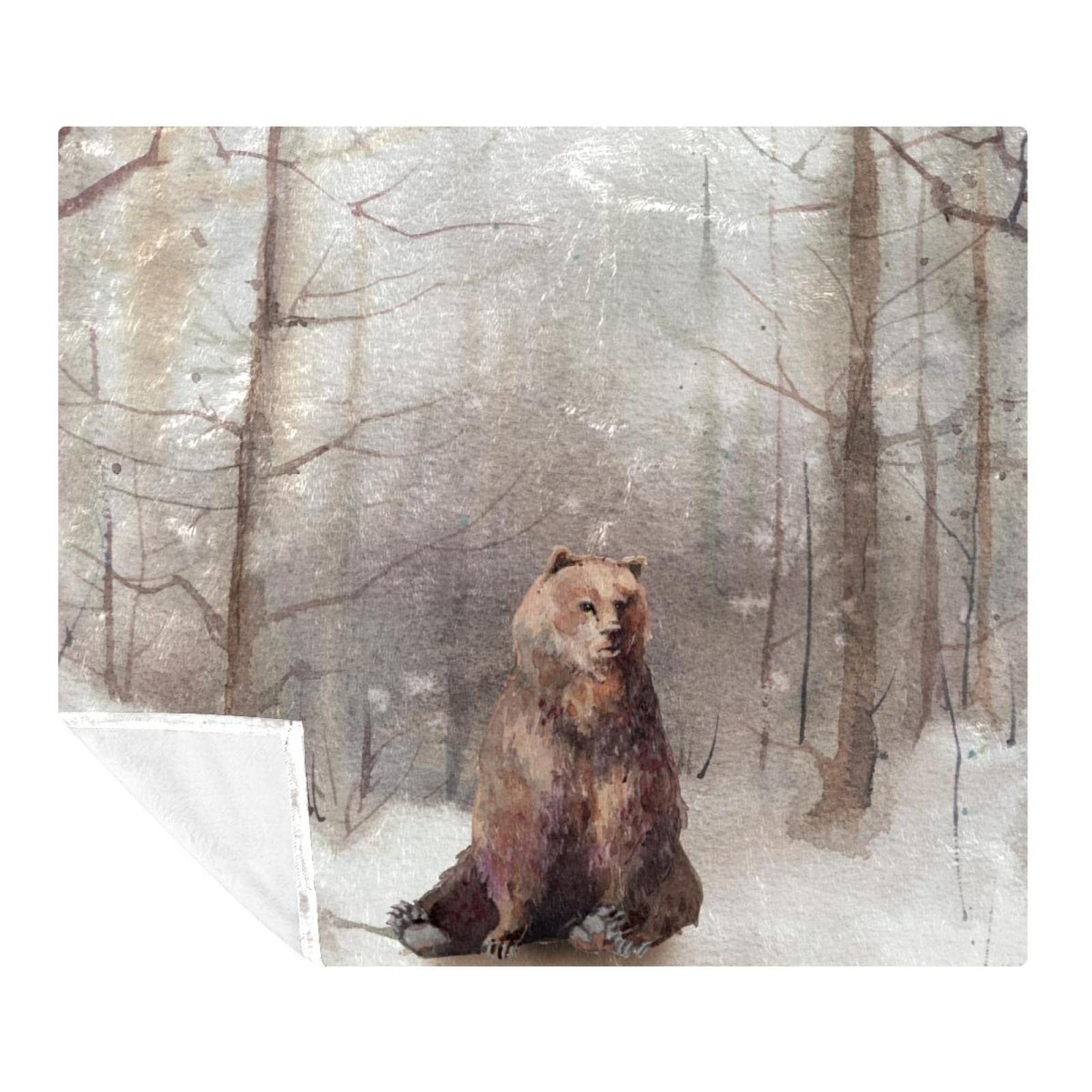 Couverture douce ours de la forêt hivernale fini les frissons sur votre canapé