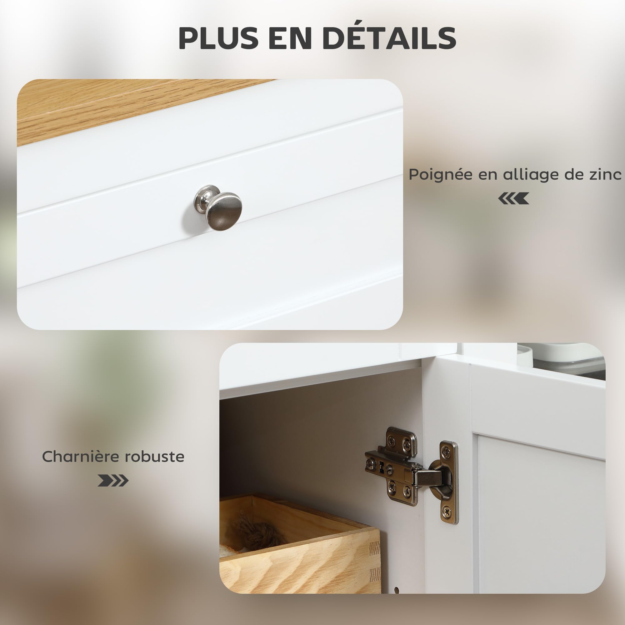 HOMCOM Buffet Salon, 1 Placard Double Porte, 2 Tiroirs, 120x40x90cm, Blanc | Meuble de Rangement, 2 Placards à Porte Vitrée, Étagère Réglable, Style Moderne, Buffet Salle à Manger et Cuisine