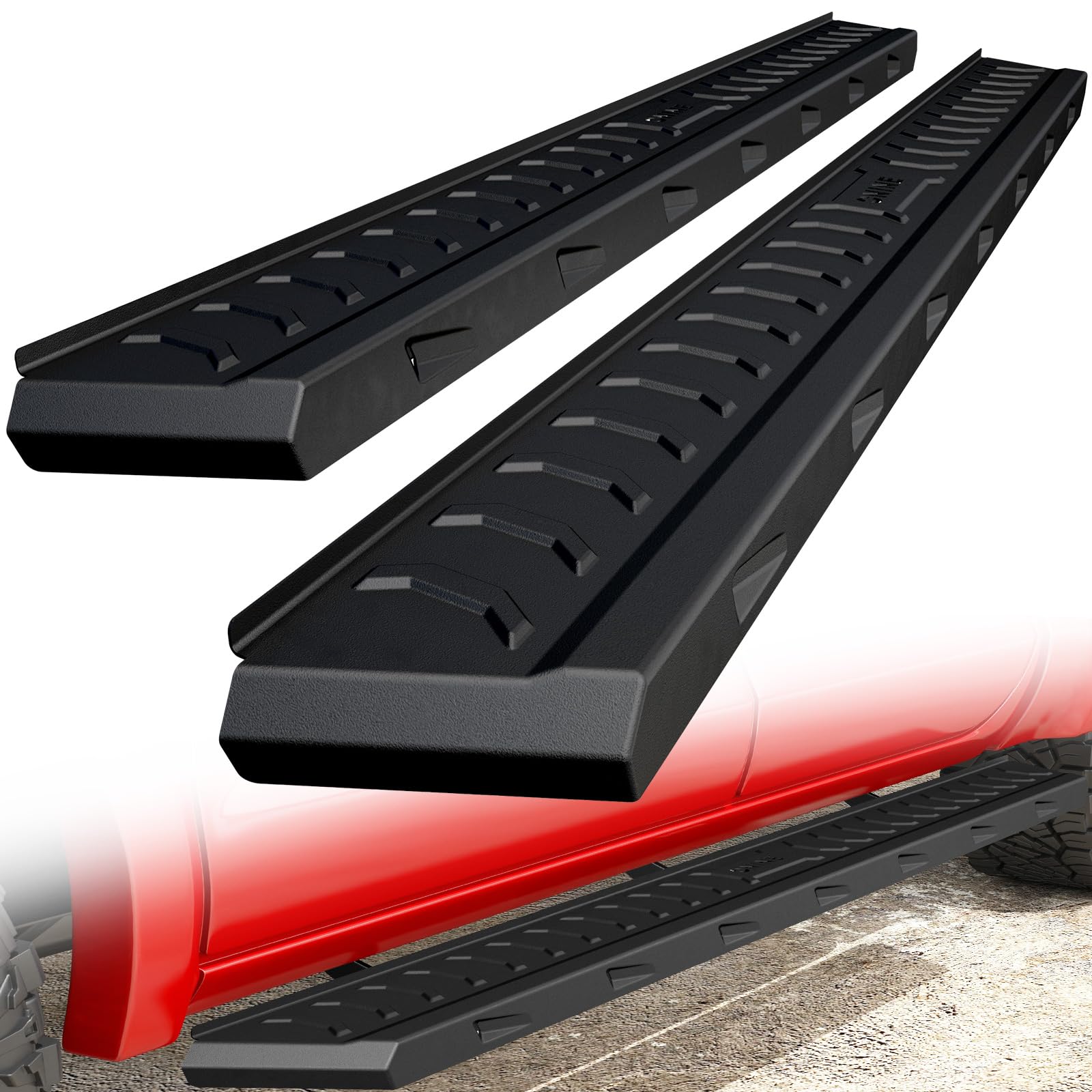 ONINE Clutch Running Boards For 2019-2025 Dodge Ram 1500 Crew Cab | 7" Wide, Texture Black, No-Drill Install