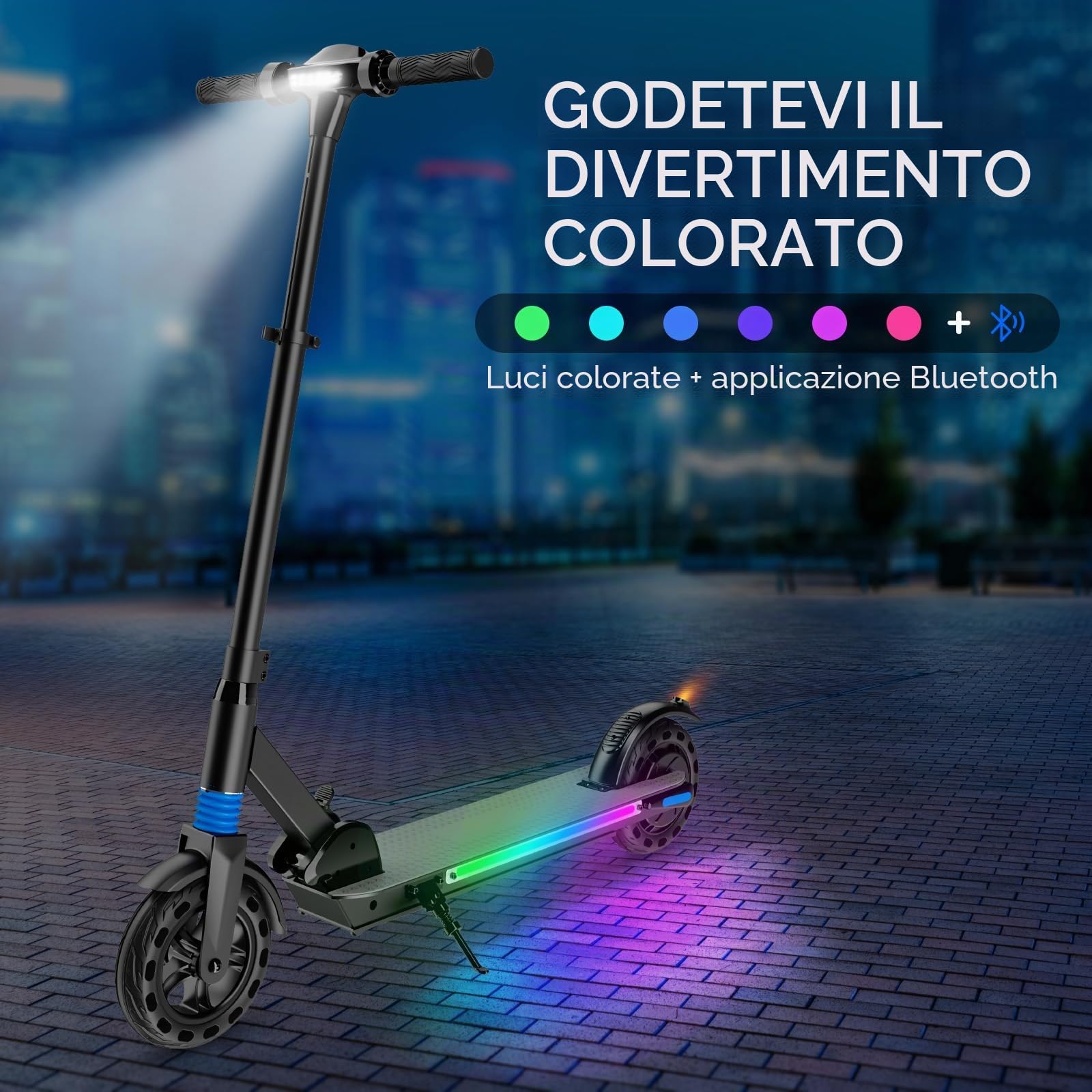 Monopattino Elettrico per Bambini, Monopattino Elettrico per Adolescenti | Motore da 150W, Autonomia fino a 20 km, Display LED, Pieghevole & Regolabile in Altezza | Monopattino Sicuro per il