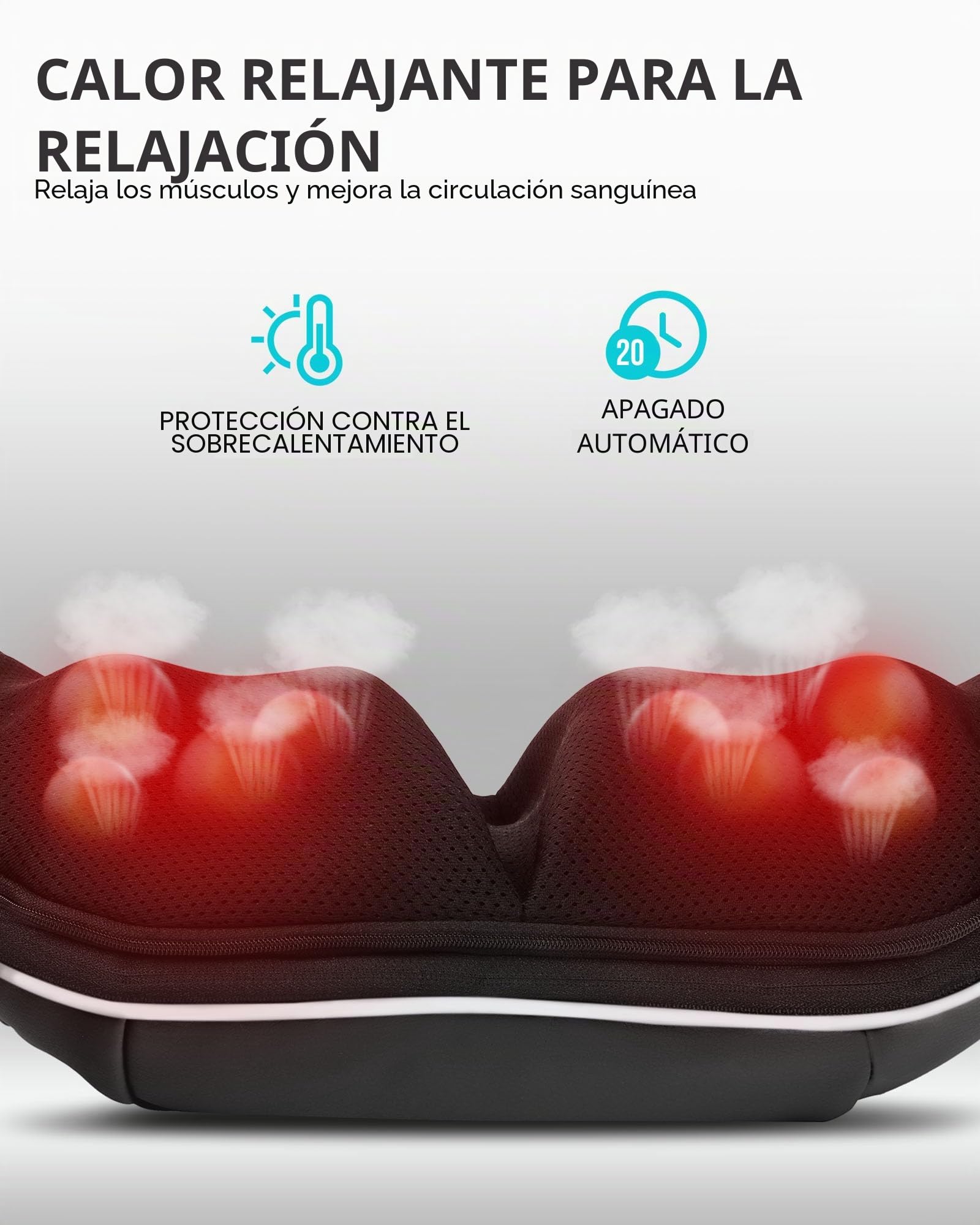 ALLJOY Masajeador de Cuello y Hombros con Calor, Masajeador Cervical y Espalda Shiatsu, 8 Nodos de Masaje Giratorios, 3 Velocidades, Dirección Ajustable,Regalo para Mujer Hombre,Negro