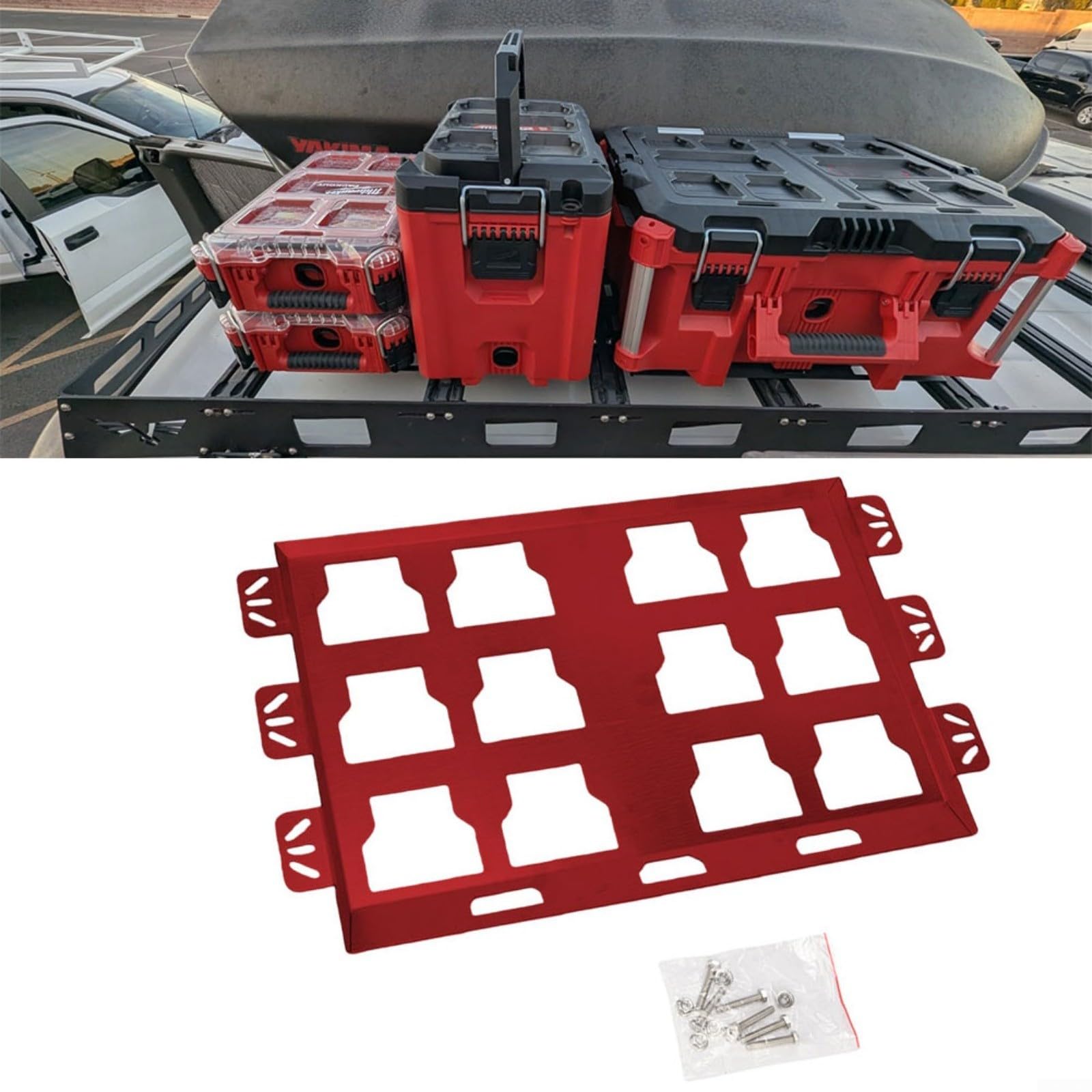 Placa de montaje de acero inoxidable 100 libras para organización de cajas de herramientas