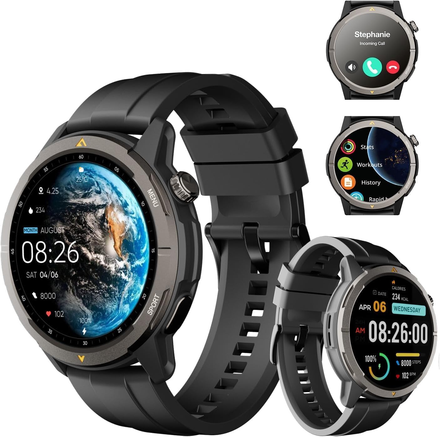 AGM Legion 2026 Smartwatch Herren Damen mit GPS, 1,43" AMOLED, Outdoor Sportuhr 5ATM wasserdicht, Fitness Tracker mit Anruf, smart Watch mit magnetarmband