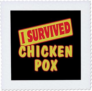 3dRose I Survived Chicken Pox Survial Pride and Humor Design 16x16 inch Quilt Square