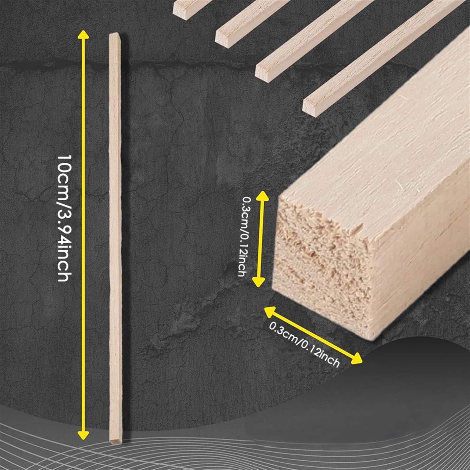 Bâtonnets En Bois Pour Loisirs Créatifs 1000 pièces 10CM * 3.0MM * 3.0MM bâton de bois de balsa bricolage modèle jouet fabrication artisanat en bois fait à la main