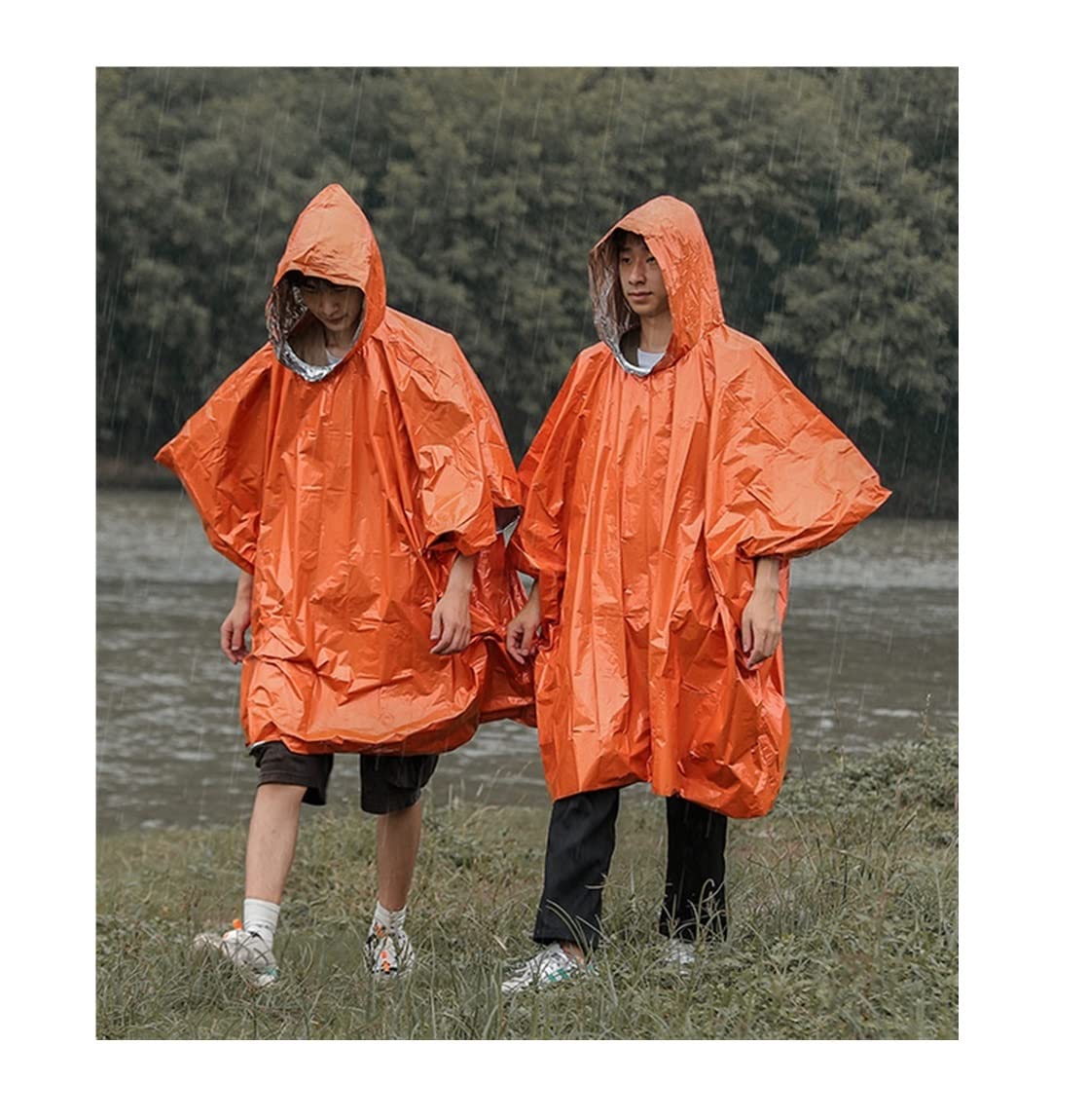 Poncho Antipioggia Poncho Antipioggia da 5 Pezzi, Impermeabile da Uomo Impermeabile da Esterno con Cappuccio Impermeabile da Donna Mantella Antipioggia
