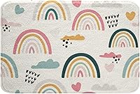 Vista 1 de Erosebridal Alfombras de forro polar arcoíris de 20 x 32 pulgadas, tapetes de baño absorbentes de arcoíris pastel, nubes de arcoíris