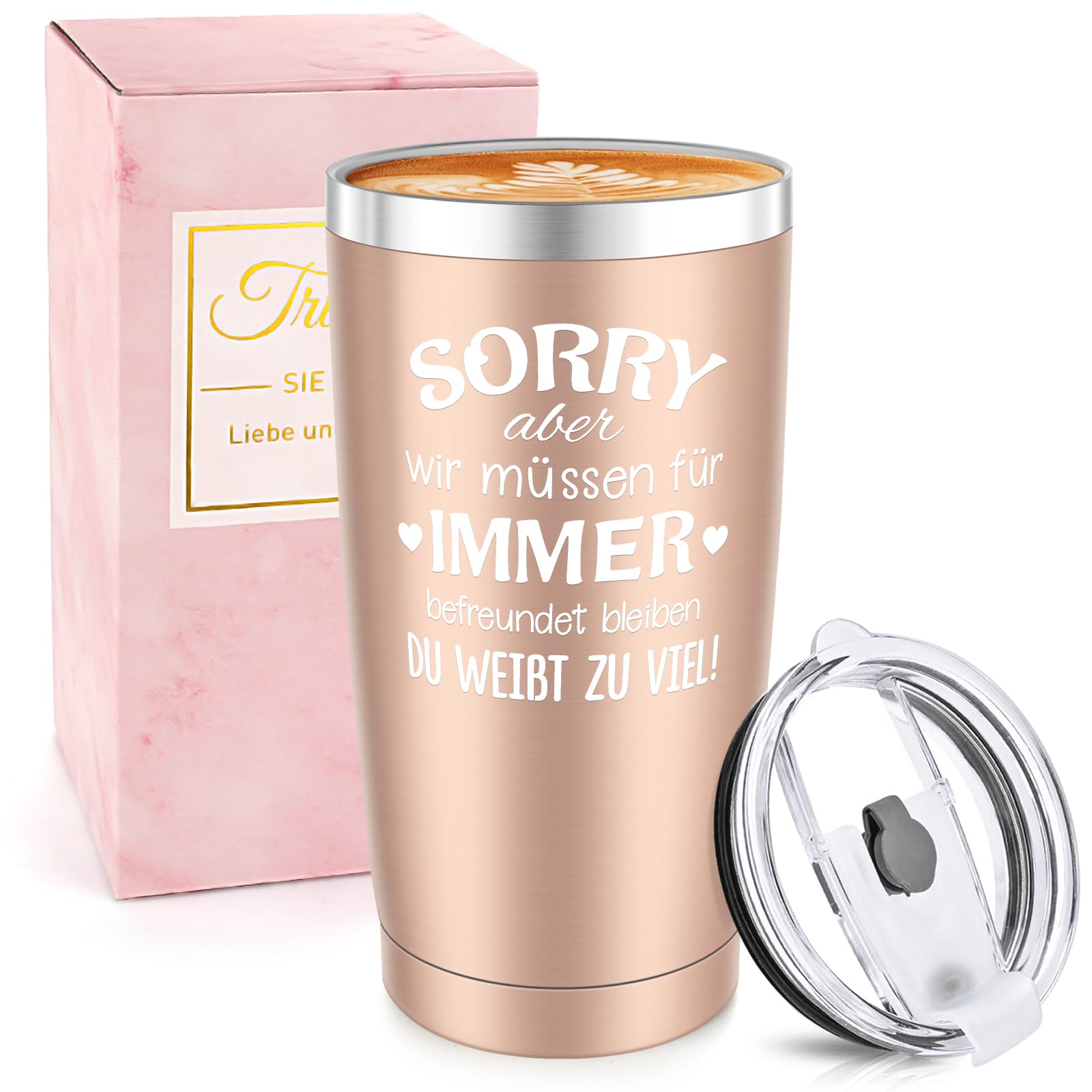 Miofula Tasse Beste Freundin Geschenke, 20oz Travel Mug Lustig Geschenke für Freundinnen, Tasse Personalisiert Geschenk für Freundin zum Geburtstag, Weihnachten, Freundschaft Geschenk Freundinnen
