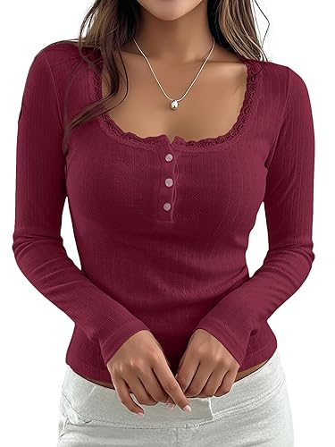 Women Cute Lace Trim Button Down Cropped T Shirts Y2k