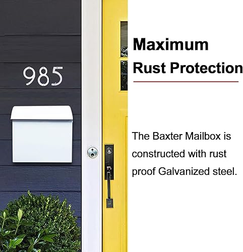 Miniatura 7 de NACH Baxter Buzón de paquete de alta capacidad, buzones de pared para exteriores, buzón de metal galvanizado resistente a la corrosión, buzón