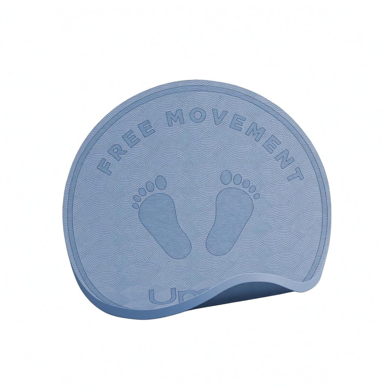 Embossed Jump Rope Mat Wave Pattern Round Exercise Mat Footprint Graphics Jumping Rope Pad Raised Edge, Sky Blue, 10MM Classic 58CM-image-27