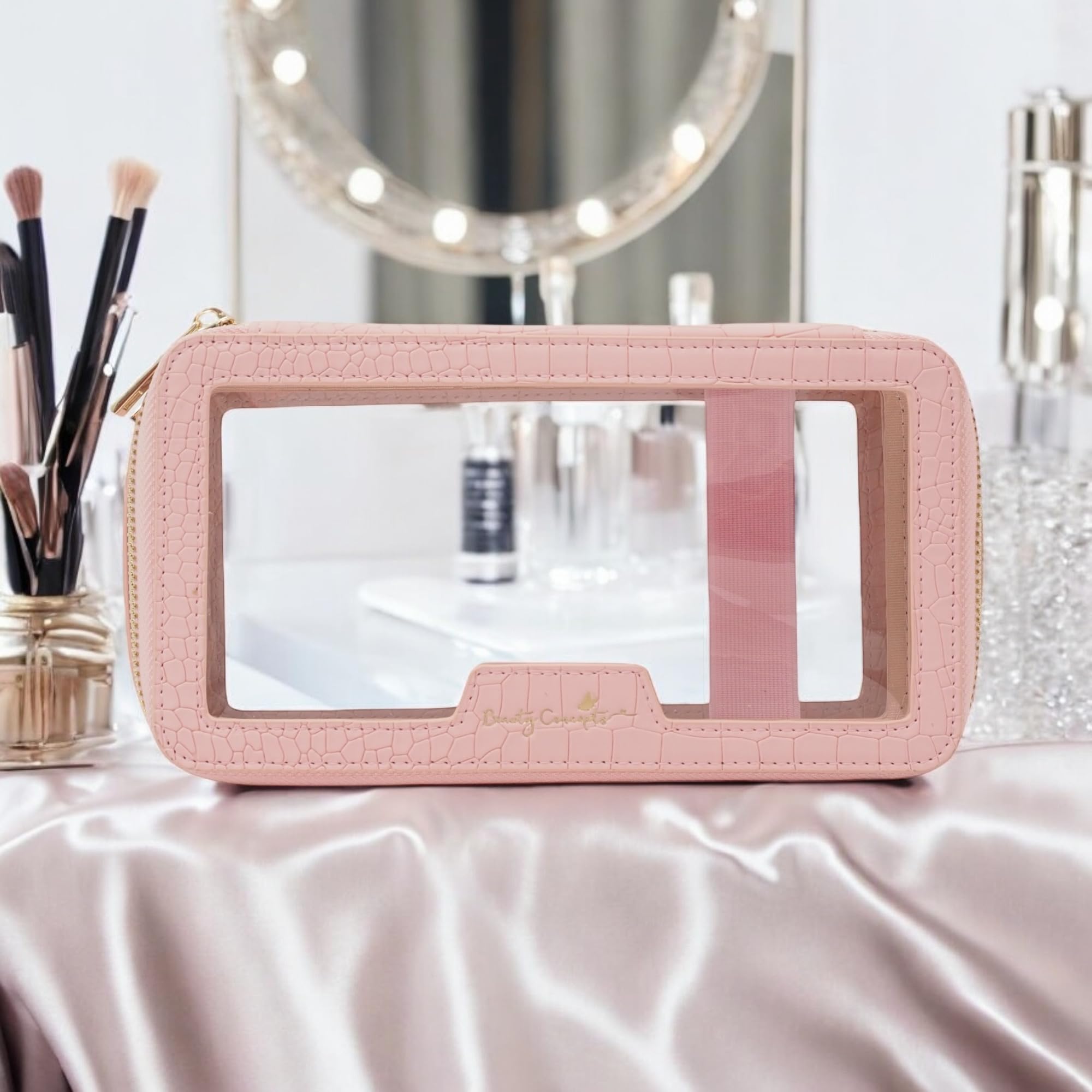 Makeup Bag Double Layer Cosmetic Bag Beauty Bag - Portable Travel Cosmetic Organizer for Beauty Essentials - Image 3