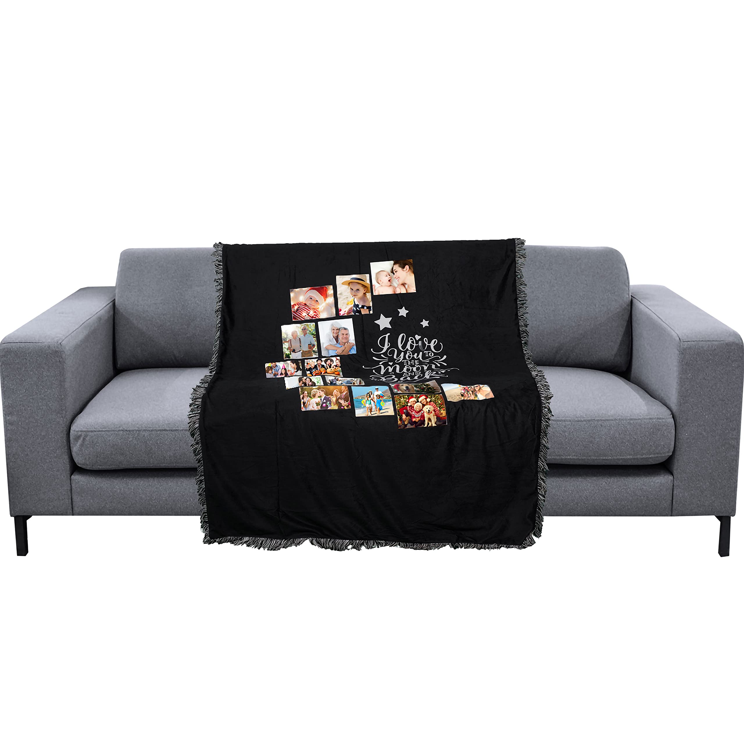 DIY Sublimation Blanks Throw Blanket,Custom Personalized Picture Blankets  with 14 Photos Panel,Throws Home Bed, Sofa Dorm Couch, car, Great Gift